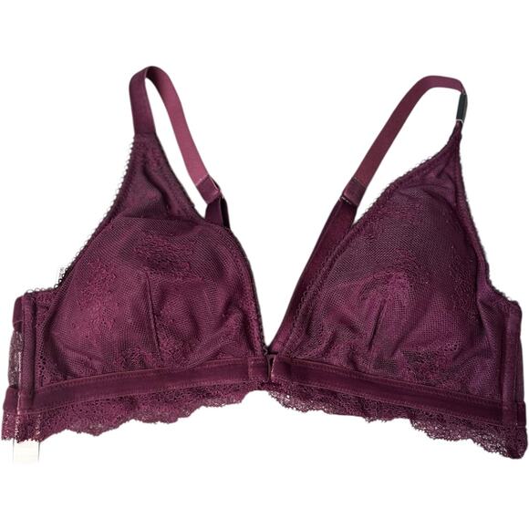 NWT Victoria Secret Front Close Bralette Bra Racerback Adjustable Strap Wine LG - Picture 5 of 6